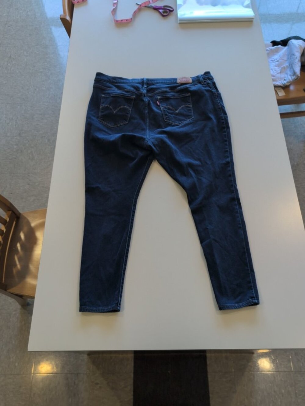 Levi's 720 High Rise Super Skinny Pants Women's 22W Blue Jeans Solid Button Fly - Picture 6 of 12